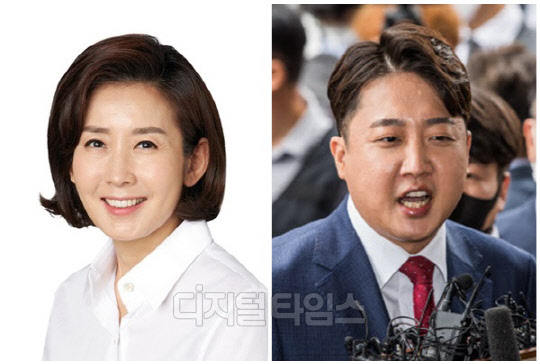 나경원(왼쪽) 저출산·고령사회위원회 부위원장과 이준석 전 국민의힘 대표. <디지털타임스 DB, 연합뉴스>